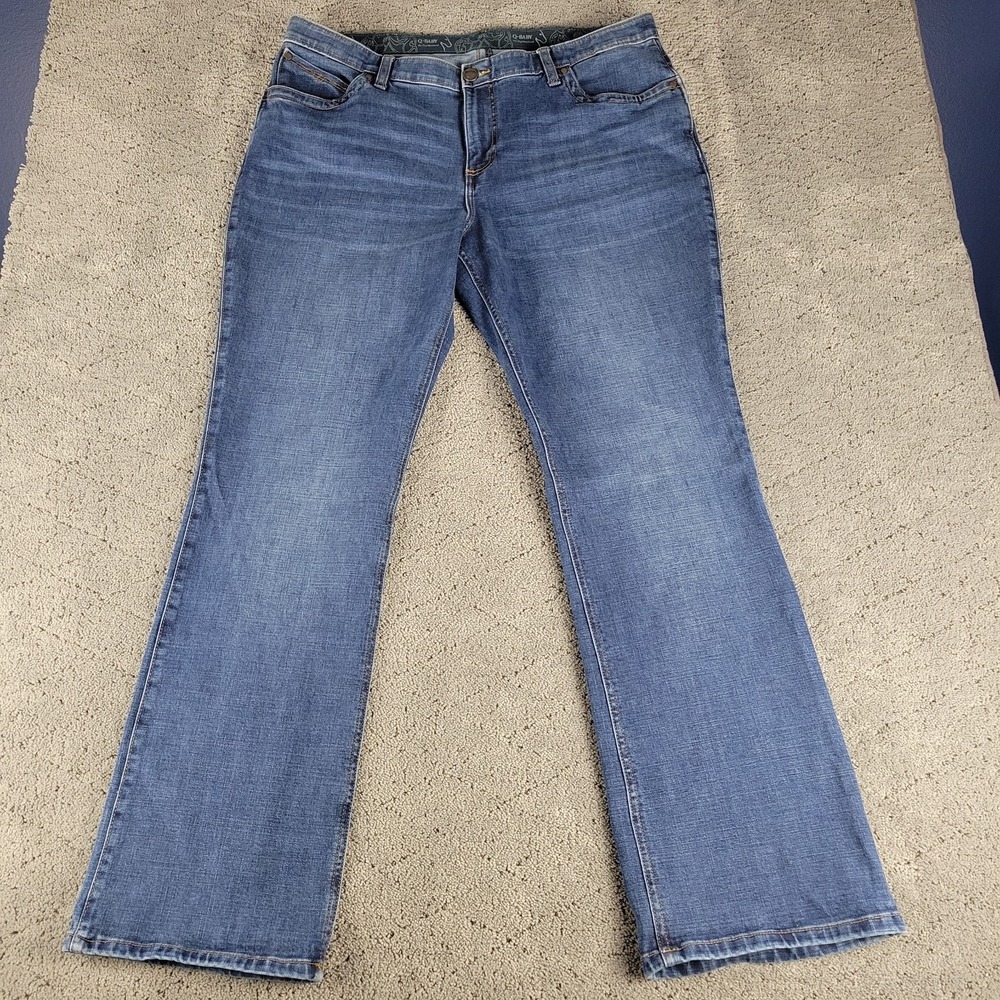 Wrangler Q-Baby Jeans Womens 17/18 Blue Bootcut High Rise Stretch Denim Western
